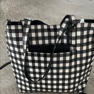 Stylish Black and White Checkered Tote Bag
